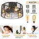 preview thumbnail 16 of 16, 19.7'' Caged Bronze Flush Mount Low Profile Ceiling Fan Chandelier