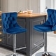 preview thumbnail 65 of 125, Velvet Upholstered Nailheads Tufted Swivel Bar Stools (Set of 6) Navy SliverBase Set of 2
