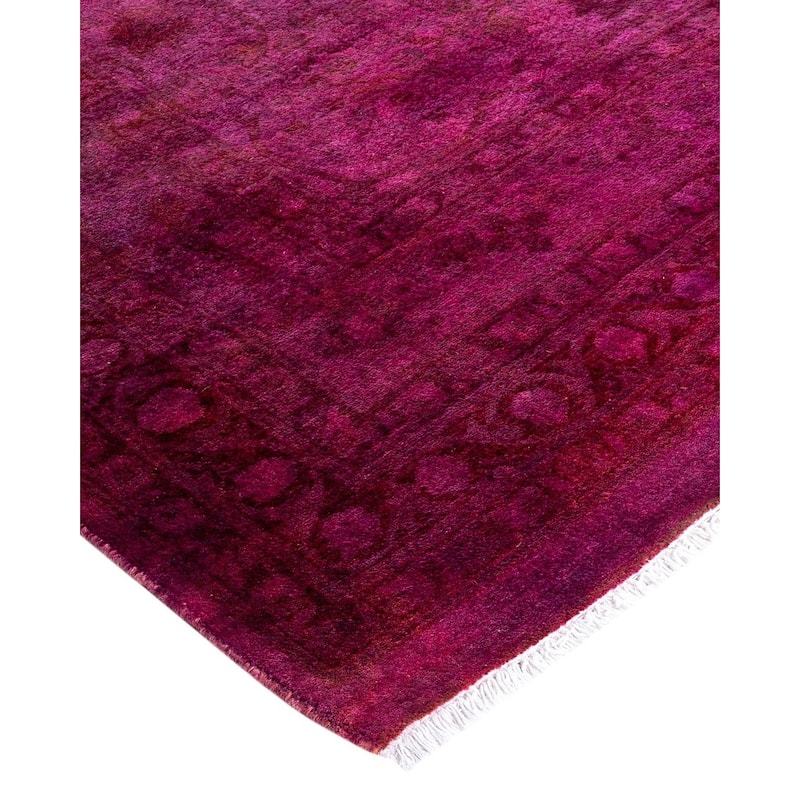 Overdyed, One-of-a-Kind Hand-Knotted Area Rug - Pink - 10' 2" x 13' 8"