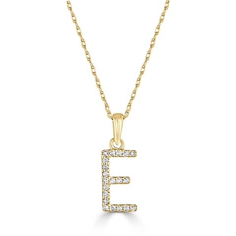 Joelle 14k Gold and Diamond Letter Necklace - Initial Pendant 16-18 inch Chain - Personalized Gift For Her