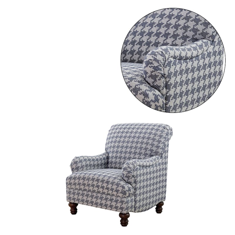 Fabric Upholstered Accent Chair with Recessed Arms