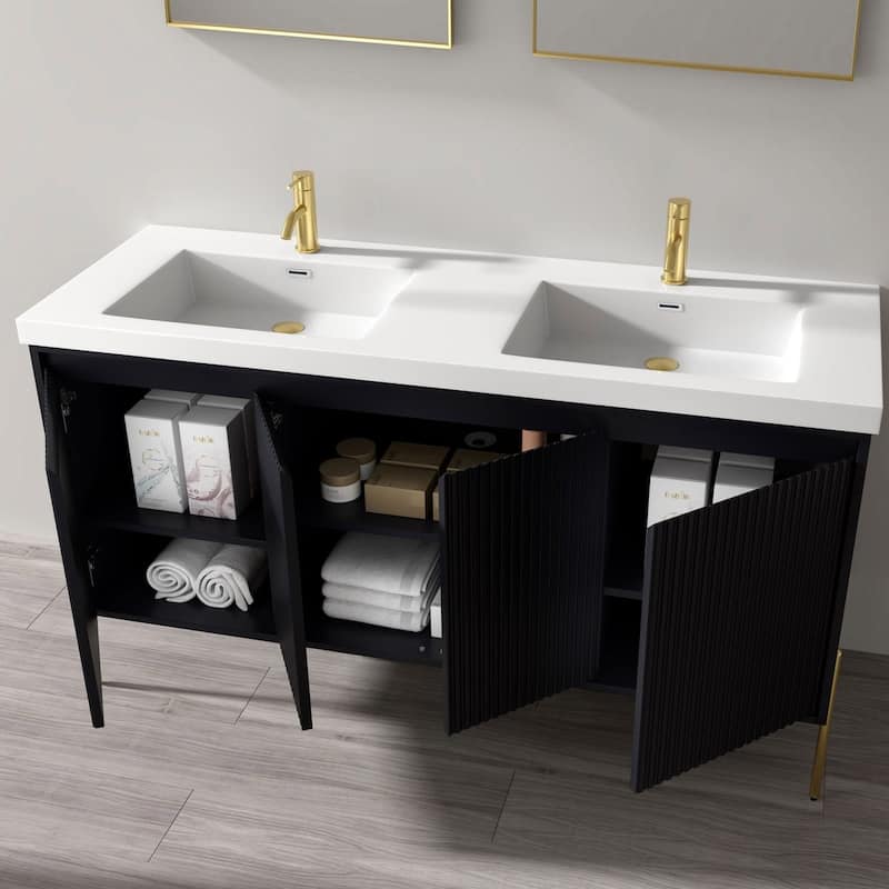 Ripple 60" Bathroom Vanity Kit (Assembly Required)