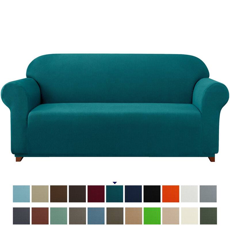 Subrtex 1-Piece Sofa Cover Stretch Soft Couch Loveseat Slipcover - Loveseat - Turquoise