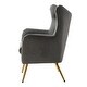 preview thumbnail 109 of 141, Eusebio Tufted Velvet Accent Chair with Wingback, Arms, and Metal Gold Legs for Living Room or Bedroom by HULALA HOME