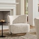 preview thumbnail 1 of 7, Miranda 30" Solid Ash Wood Chenille Upholstered Swivel Accent Chair Natural Gray Chenille