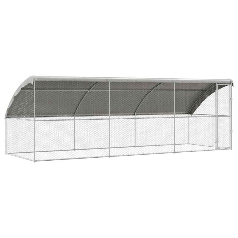 vidaXL Dog Kennel 2 pcs Silver Steel