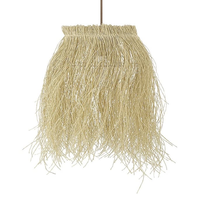Meridian M7033 16" Wide Abstract Pendant - Natural Rattan