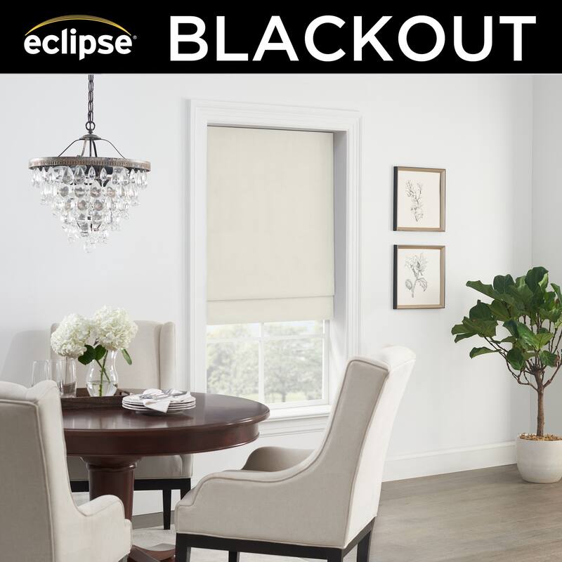 Eclipse Faux Silk 100% Total Blackout Cordless Roman Shade