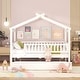 preview thumbnail 38 of 64, Pine Wood House Platform Bed with Trundle, Headboards - Creativity House Shape, Sturdy Build