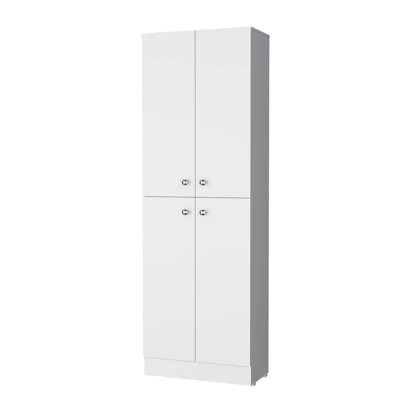 Pantry Cabinet with 4 Doors and 5 Hidden Shelves