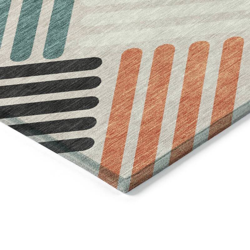 Machine Washable Indoor/ Outdoor Modern Weave Chantille Rug
