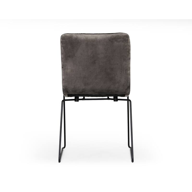 Modrest Yannis Modern Dark Grey Fabric Dining Chair (Set of 2)