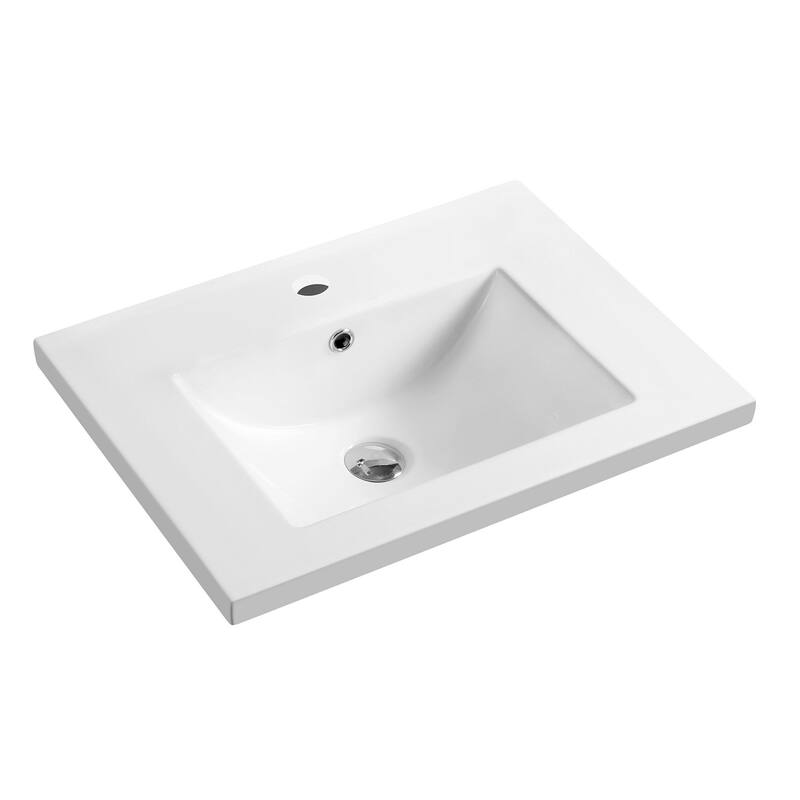Dowell 18" FTB Ceramic Single Bathroom Vanity Basin - 24Wx18Dx7H