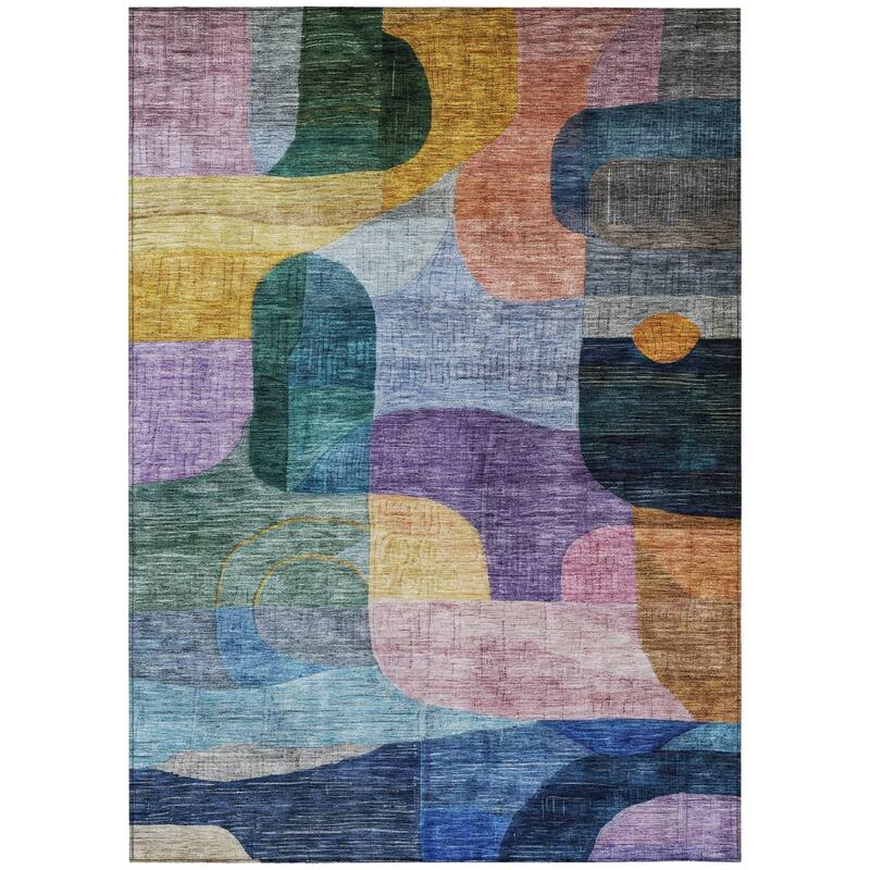 HomeRoots Abstract Transitional Rectangle Outdoor Rug