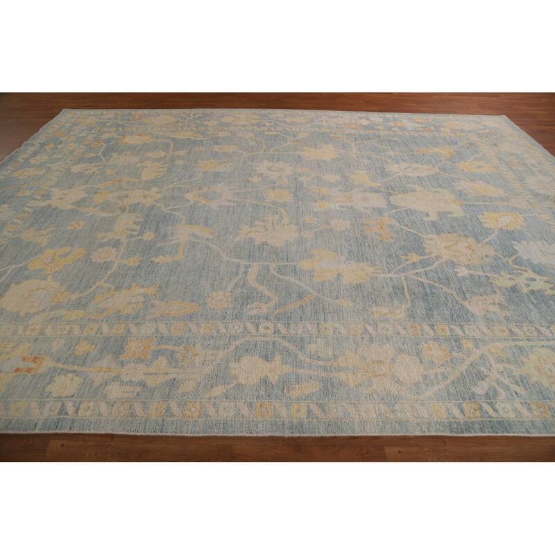 Floral / Medallion Oushak Turkish Rug Handmade Wool Carpet - 8'10"x 12'0"