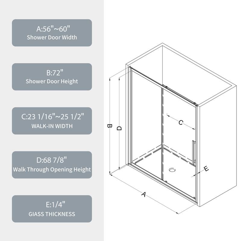 Single sliding shower door with magnetic closure