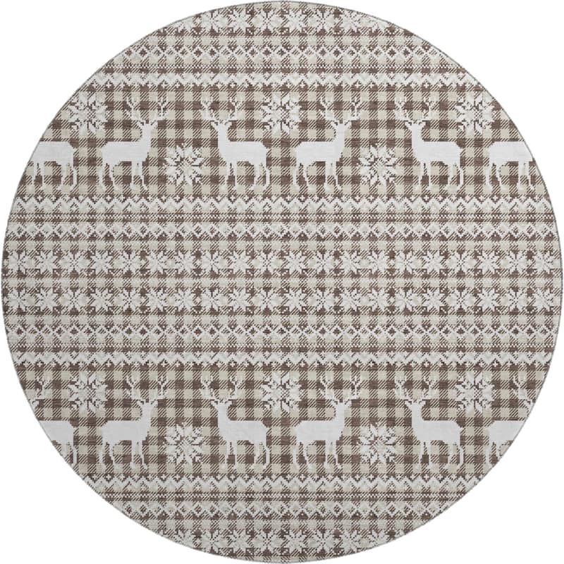Premium Washable Super Soft Christmas Reindeer Mayfield Rug