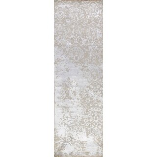 Wool/ Silk Vegetable Dye Art & Craft Oriental Runner Rug Hand-knotted ...