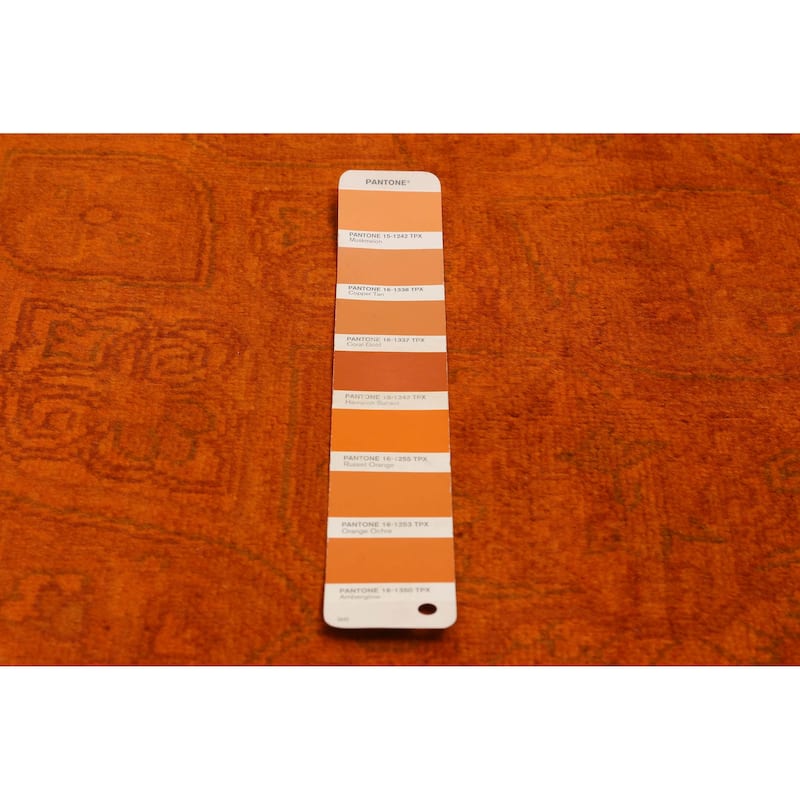 ECARPETGALLERY Hand-knotted Vibrance Orange Wool Rug - 6'0 x 9'1