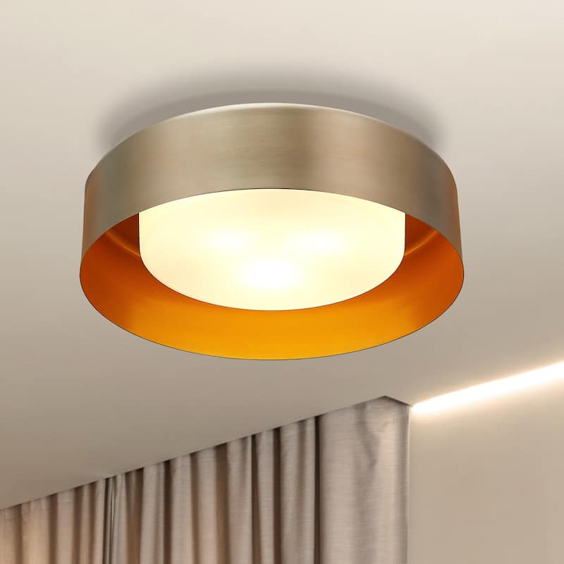 White And Gold Modern Ceiling Light 16 inch - 16"
