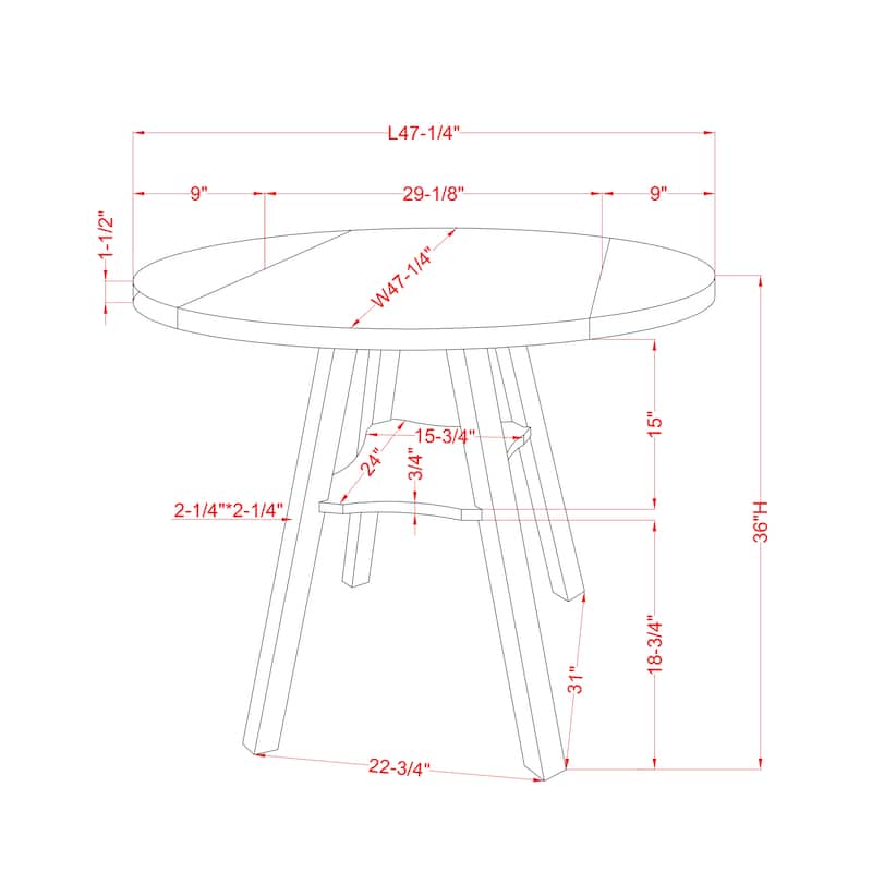 Jonah Farmhouse 47-inch Wood Drop Leaf Round Counter Height Table by Furniture of America