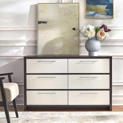 Simple Living Finley White/ Espresso 6-drawer Dresser