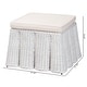 preview thumbnail 24 of 32, Palm Scallop Natural Rattan Ottoman with Cushion – Handwoven Wicker Accent Bench or Footrest for Living Room or Sunroom, Square