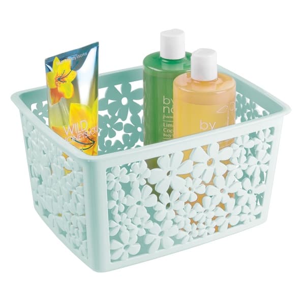 mDesign Bathroom Storage Organizer Bin, Large, Floral, 6 Pack - 8.2 X 10.7  - Bed Bath & Beyond - 34388681