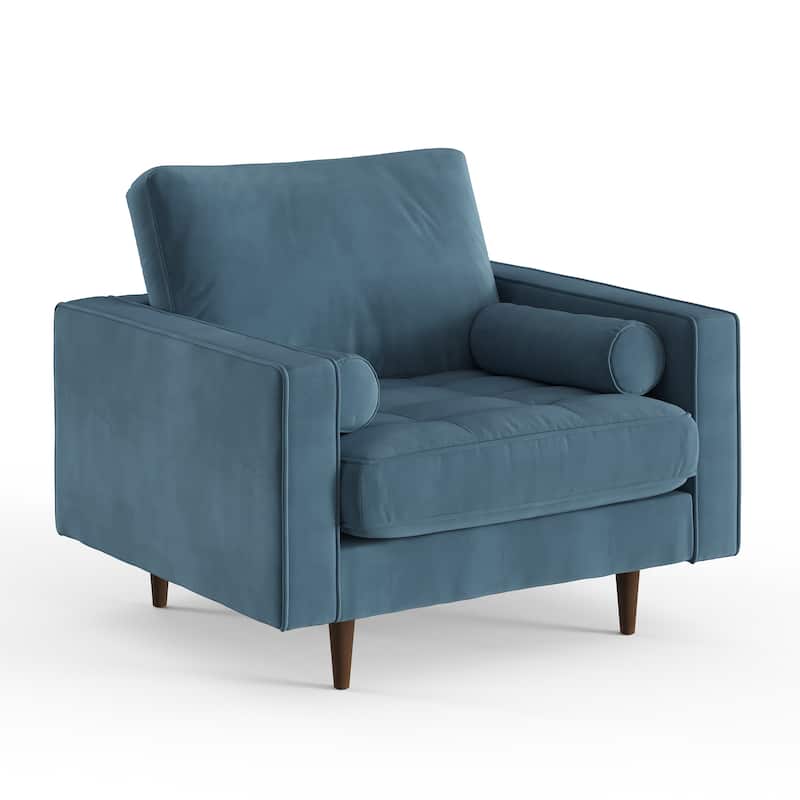 Bloomfield Performance Velvet Arm Chair - Blue
