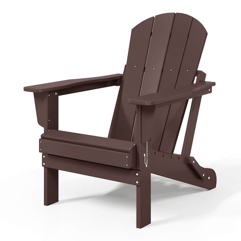 Polytrends Laguna Weather Resistant Outdoor Patio Folding Adirondack Chairs (Set of 4)