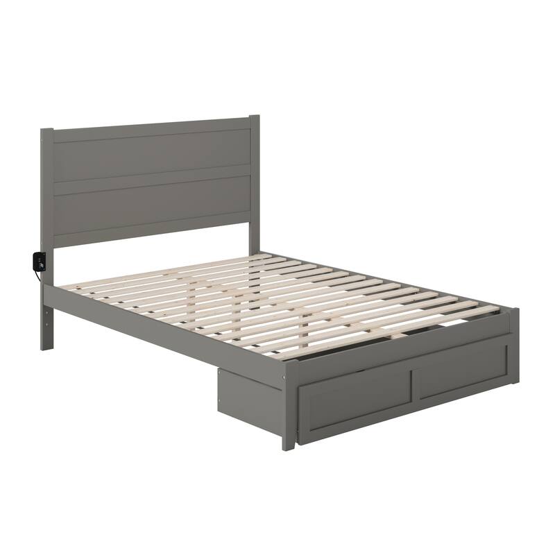 Gothic Grandeur Bed with Foot Drawer - Grey Bedroom Furniture