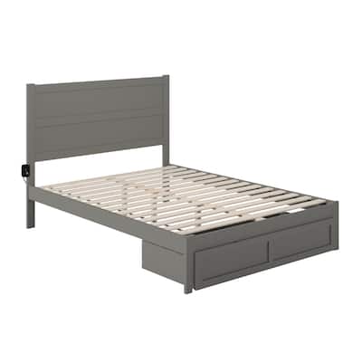 Gothic Grandeur Bed with Foot Drawer - Grey Bedroom Furniture