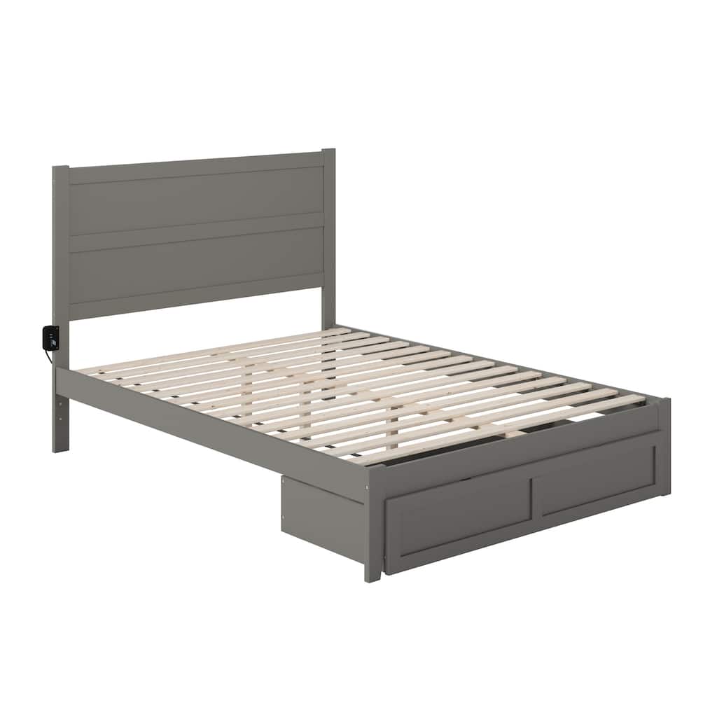 Gothic Grandeur Bed with Foot Drawer - Grey Bedroom Furniture