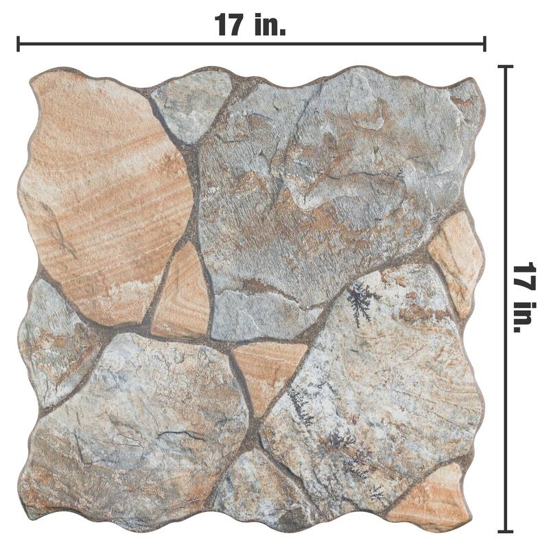 Merola Tile Canet Marron 17" x 17" Porcelain Floor and Wall Tile