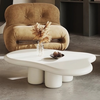 Modern Creamy White Irregular Cloud C...