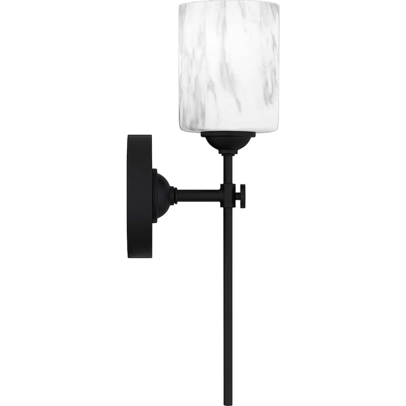 Aria 1-Light Matte Black Bath Light