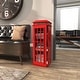 preview thumbnail 10 of 18, Red Wooden Vintage London Booth 2 Shelf Telephone Storage Unit