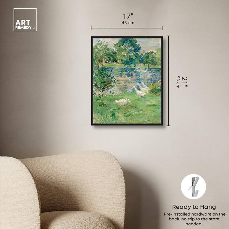 Morisot Girl in Boat with Geese Canvas by Art Remedy