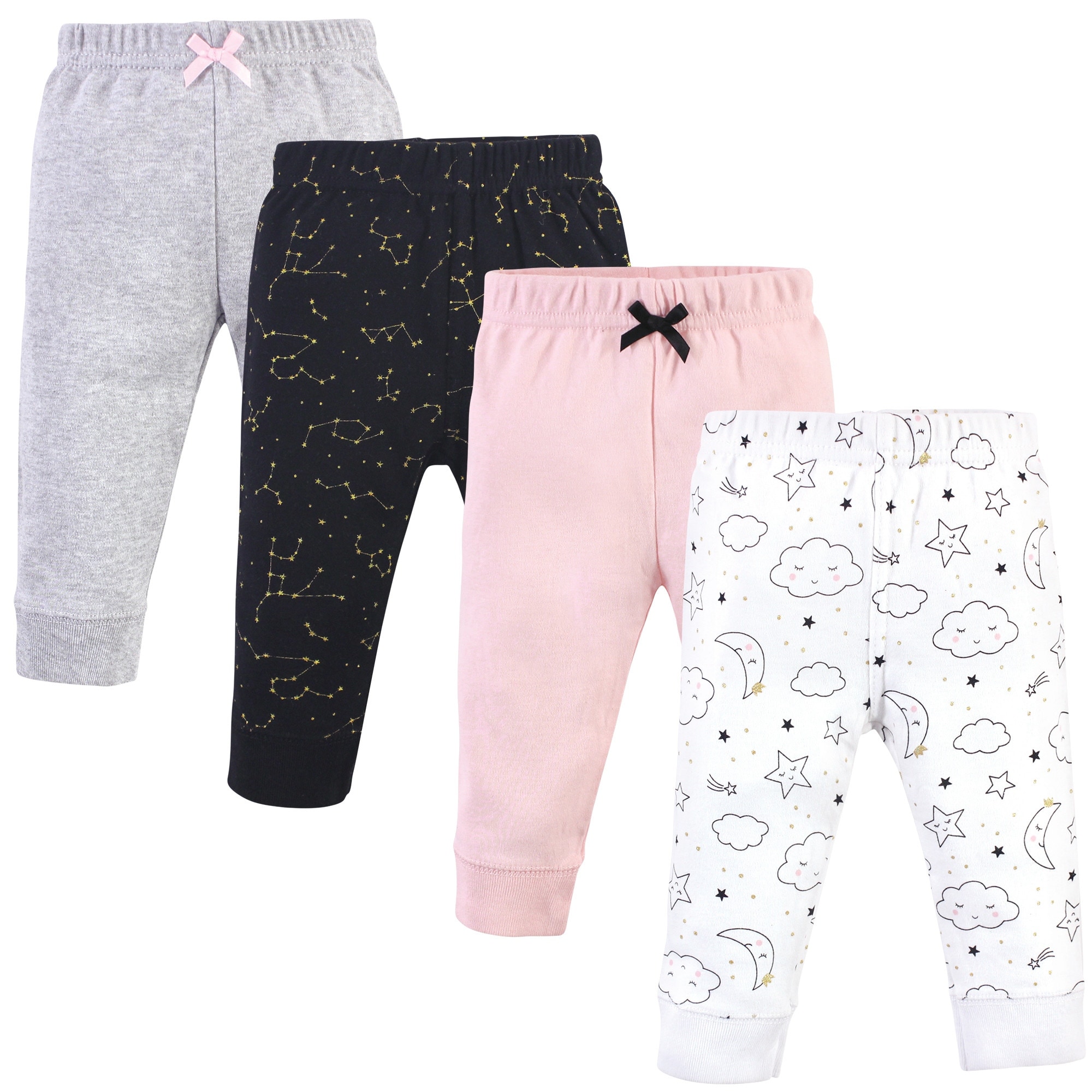 Hudson Baby Toddler Girl Cotton Pants 4pk, Dreamer