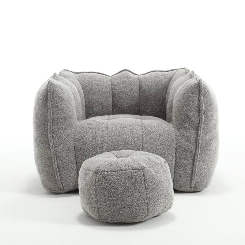 Soft Comfortable Bean Bag Chair with Footstool for living room and bedroom