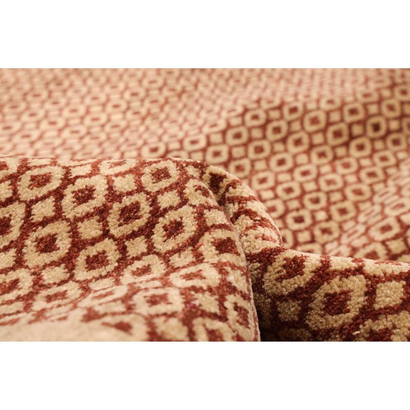 ECARPETGALLERY Hand-knotted Peshawar Ziegler Brown, Khaki Wool Rug - 9'10 x 13'1