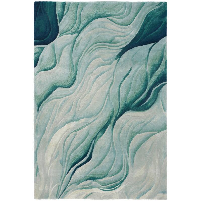 Nourison Prismatic Silver Green Modern Luxe Hand-Tufted Indoor Rug - Silver/Green - 3'9" x 5'9"