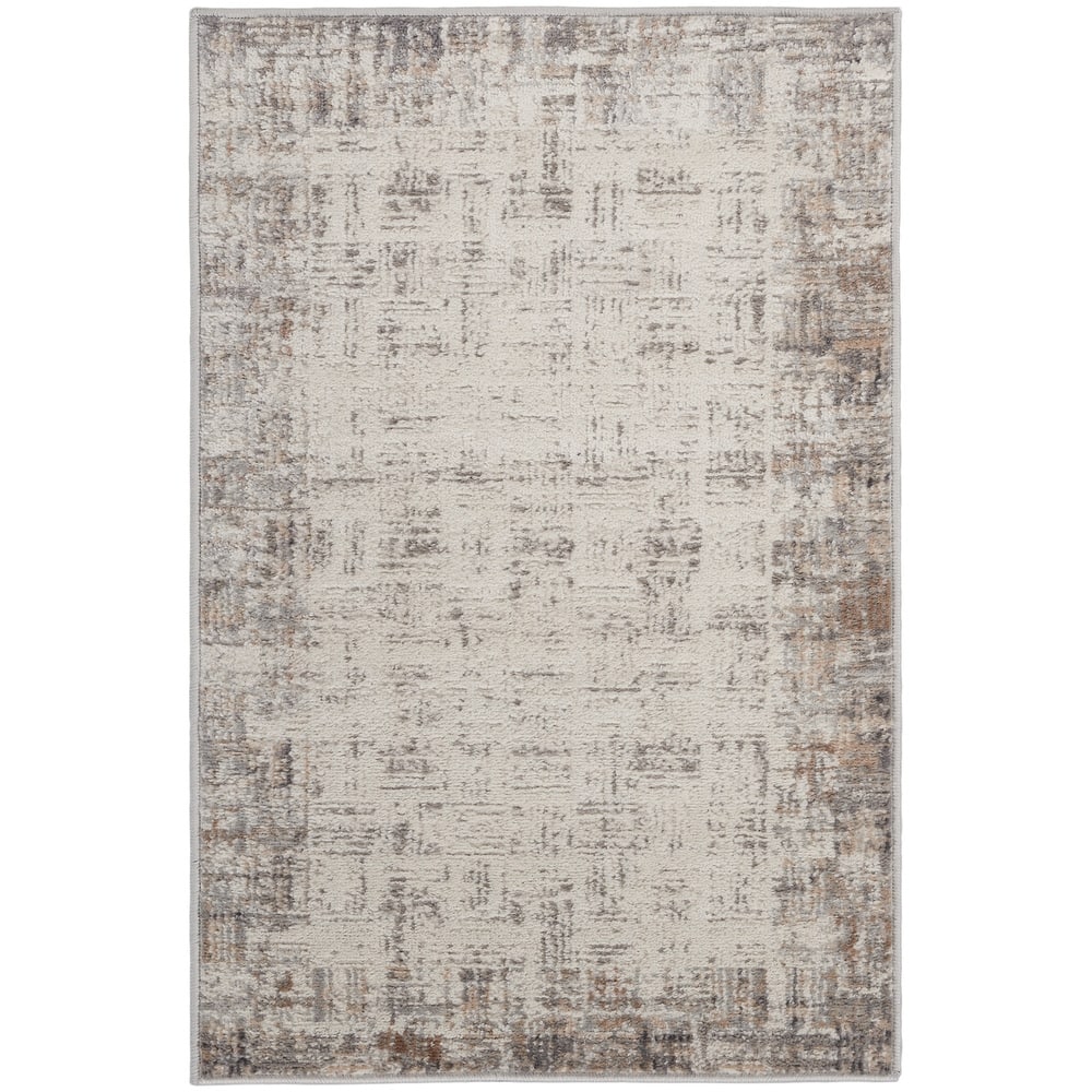 Nourison Emily Indoor only Ivory Grey Abstract Area Rug