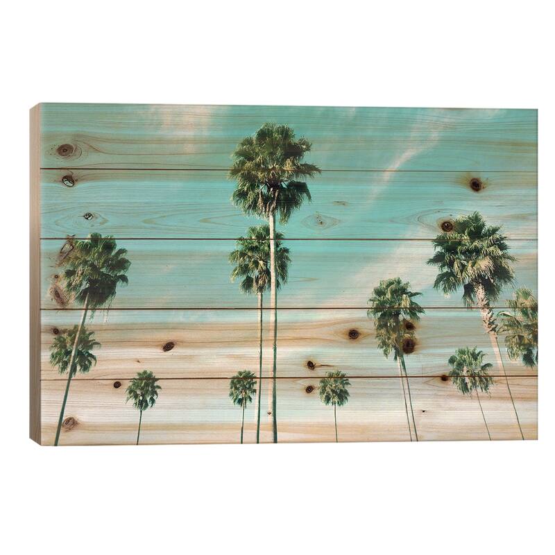 East Coast Palms Print On Wood by Natalie Carpentieri - Multi-Color - 18x26x1.5