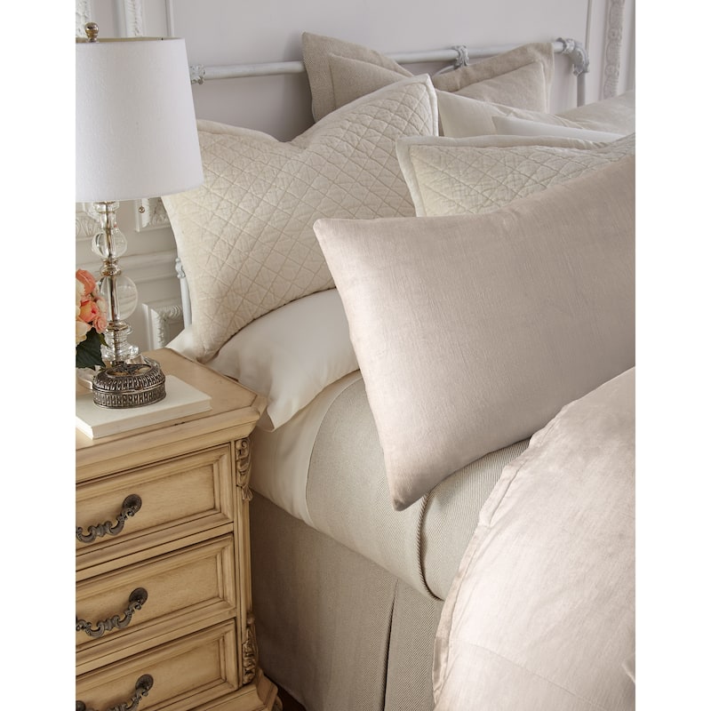 Lia Rayon Velvet Duvet Cover, Oyster