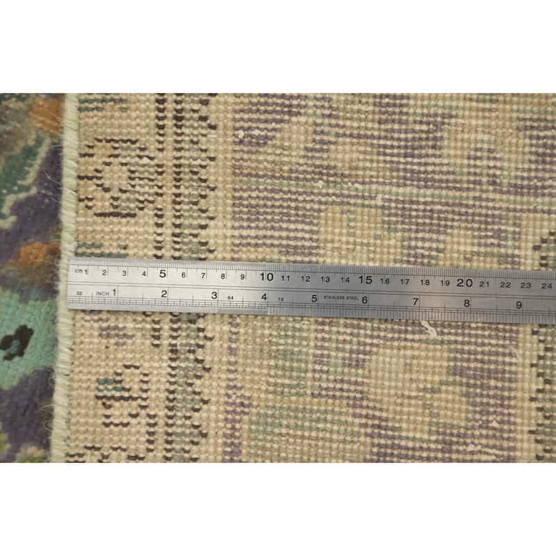 Hand Knotted Oriental 100% Wool Carpet Traditional Floral Peach Tabriz Area Rug - 9' 7'' X 6' 4''