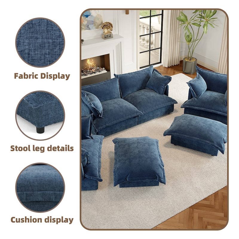 6-Piece Chenille Cloud Modular Living Room Set