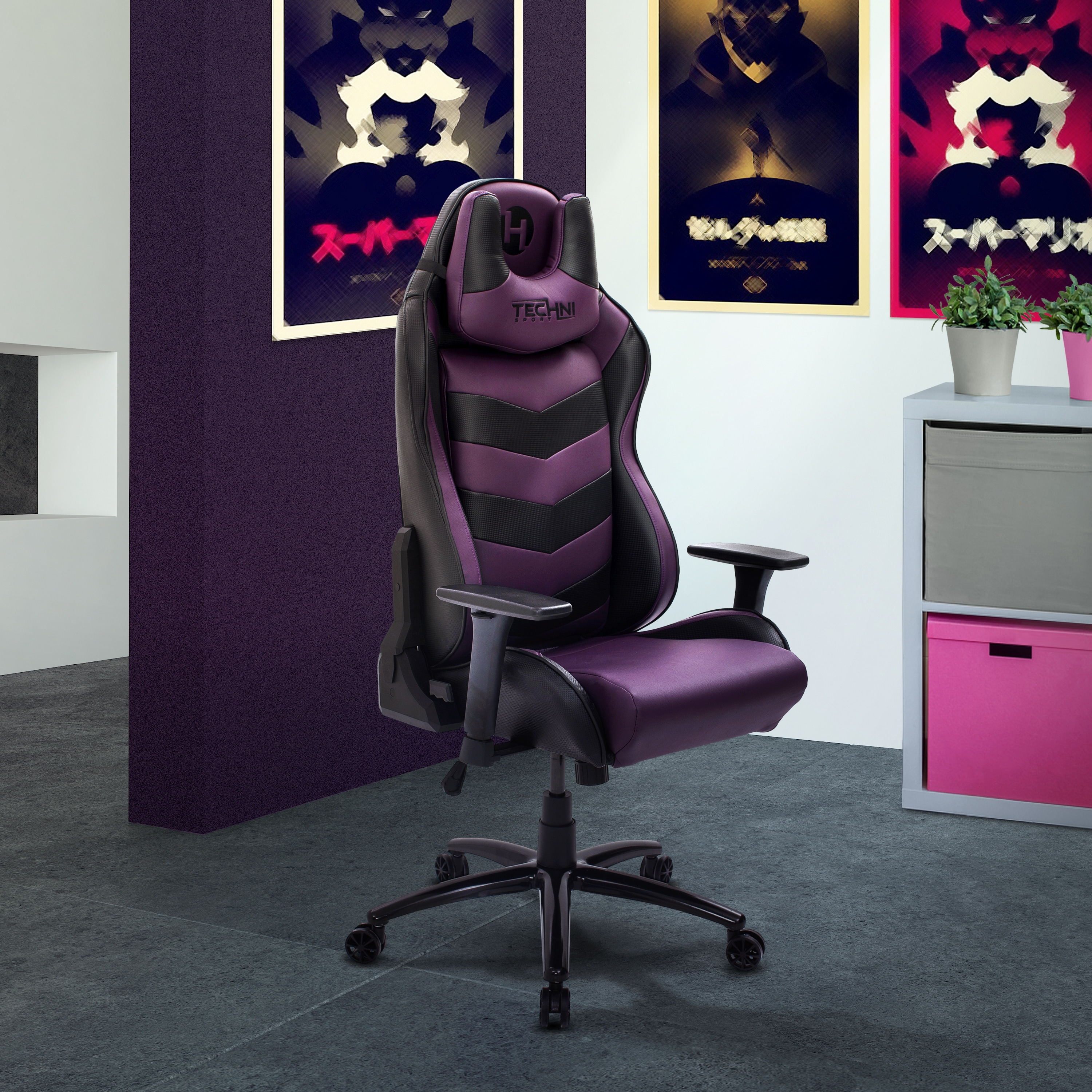 Dark purple gaming chair best sale
