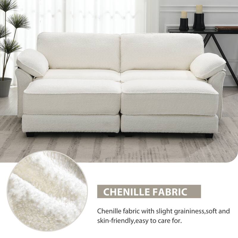 81" Convertible 4-Seat Modular Sofa with Ottoman