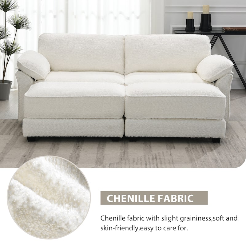 81'' Convertible 4-Seat Modular Sectional Sofa with Loveseat and Ottoman, Versatile Design for Living Room and Office